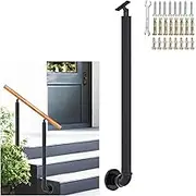 Black Industrial Iron Railing Post, Staircase Balusters with 0°-270° Adjustable Angle Wrought Iron Brackets and Metal Screws, Side-Mounted Step Baluster(80cm(31.5in))