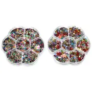 Sequins and Spangles Set, 2 Boxes Beads Polymer Clay Slices Sequin, Multicolored