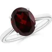 Oval Solitaire Garnet Cocktail Ring