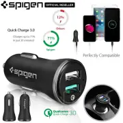 Genuine Spigen Quick Charging 3.0 Fast Car Charger F27QC Dual USB Car Charge