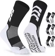 Grip Socks Football, 3 Pairs anti Slip Socks for Men Women Non Slip Sports Socks