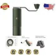 Compact All-Metal Green Manual Coffee Grinder with Customizable Grind Settings