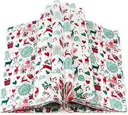 100 Pcs Christmas Wax Paper for Food, Wax Paper Sheets Deli Paper Sandwich Wrap Candy Cookies Wraps, Waterproof Oil-Proof Picnic Basket Liners with Reindeer Pattern for Kitchen Handmade Food