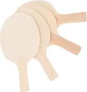 HORIALENCE 4Pcs Unfinished Table Tennis Paddle Blanks DIY Wood Rackets for Adults for Creative Projects Durable for All Skill Levels
