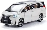Diecast Metal Model Toy Car-1:24 Scale Model Car with Sound and Light, Model Car with Sound and Light for Kids Age 3 Year. (White)