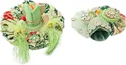 [Aditri Creation] Laddu Gopal Dress Cloth Bhagwan Poshak of God Krishna Kanhaiya Dev Vastra with Mukut for Metal Idol Statue for Indian Traditional Janmashtami Festival(Size- 0-1 No.Dia- 4")Colour-Green with Multicolor