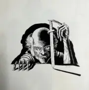 Sale! Martin Cannon "Knives Out" vintage SF/F 0riginal art pen/ink 1978 signed