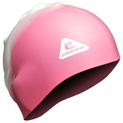 Cressi Swift Silicone Swim Cap, Large, White/Pink