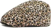 [DIYDECAL] Womens Leopard Print Beret Hat Retro Newsboy Ivy Cap Cabbie Flat Cap