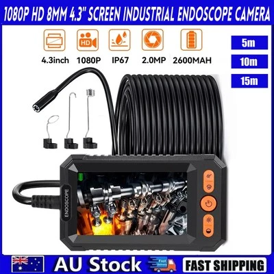 1080P HD 8MM 4.3" Screen Industrial Endoscope Camera Borescope Inspection Camera