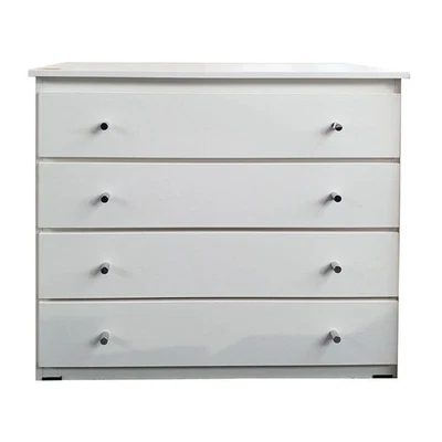 New Cheap White 4Drw Bedside Table Chest of Drawers Bedroom Dresser Clothes Unit