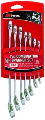 PT10174- PkTool - 7pc SAE Cr-V COMBINATION SPANNER SET