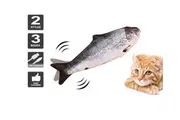 Qttie Electric Cat Toy Wagging Fish Realistic Short Plush Simulation Kicker Toy