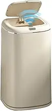 Provecta Smart Trash Bin with Lid, 40L Automatic Garbage Can, Waterproof Plastic Rubbish Bin Motion Sensor Wastebasket for Kitchen, Bedroom, Living Room, Office (Cream White)