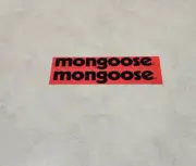 Mongoose 6x1" pre cut black / red quality weather proof sticker 2pcs
