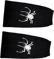 [Oxtxuzdm] Women Subcultures Punk Overknee Black Denims Leg Warmers Spiders Print Flared Baggy Loose Foot Covers Socks Streetwear