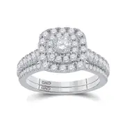 1CT-Diamond 1/5CT-CRD BLISS BRIDAL SETS DOUBLE HALO C