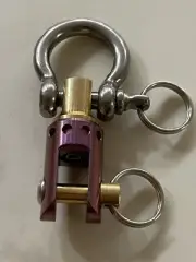 EDC Titanium Tuning Fork Swivel Connector Kit for Keychain, Wallet Chain, Lilac