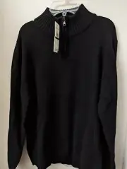 CALVIN KLEIN Boy's Black Quarter Zip Pullover Size L 14/16 NWT