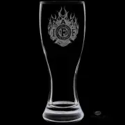 IAFF Officially Licensed 18 Ounce Sketched Image Pilsner Glass from a Local Arti