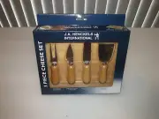 J.A. Henckels International Cheese SET 5 piece board and knives NICE