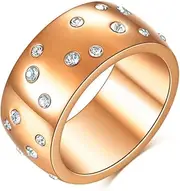 [TYMONT] Gothic 10Mm Gypsophila Inlaid Zircon Ring Starry Sky Version for Girlfriend Valentine's Day Gift Men And Women Wedding Jewelry