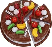 Birthday Cake Toy, DIY Pretend Play Children Cake Toy, Girls for Boys(【Chocolate】37-Piece Set/Express Box 190g)