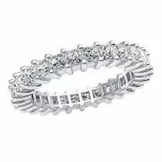 2.5Ct Princess Diamond Classic Shared Prong Wedding Band Eternity Ring 14k Gold
