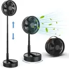 Foldable Fan Foldaway Oscillating with Remote Control Hand Strap 4 Speed 7200mAh
