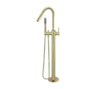 Round Floor Standing Bath Mixer and Hand Shower - PVD Tiger Bronze