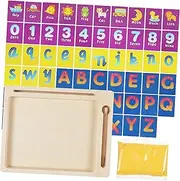 Kisangel Preschool Sand Writing Tray Set Boys and Girls Sensory Learning Toy Letter Formation Recognition Tool