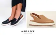 Alfie and Evie Wedge Heel Leather Dress Platform Sling Back Alfie & Evie Quake