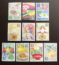 在飛比找Yahoo!奇摩拍賣優惠-日本郵票 外國郵票 和食文化系列 日本郵政官方發行的郵票，和