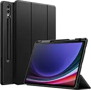 [JETech] Case for Samsung Galaxy Tab S10 Plus/Tab S9 Plus 12.4 Inch with S Pen Holder, Soft TPU Tri-Fold Stand Protective Tablet Cover, Support S Pen Charging, Auto Wake/Sleep (Graphite Black)