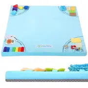 Thick Foam Baby Play Mat 50x50 Non-Slip Crawling Pad for Tummy Time Blue