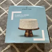 Aldi Crofton Acacia Wooden 12 x 4.5 Cake Stand NEW OPEN BOX