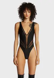 [SIMMI] Mesh Paneled One Piece Swimsuit