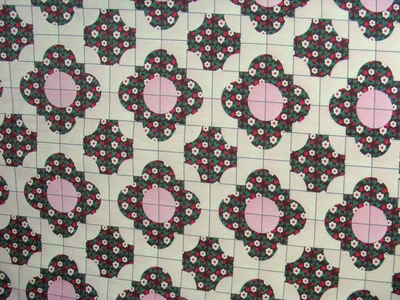 Cheater Quilt Top Material By The Yard,90"wide,"Drunkards Path Brown"