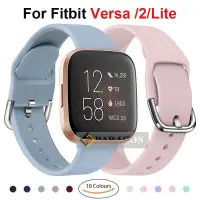 在飛比找蝦皮商城優惠-Fitbit versa 金屬扣橡膠透氣錶帶 fitbit 