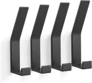 Coat Hooks Wall Mounted, 4 Packs for Hanging 4Packs, Black