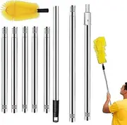 Fisssure Telescopic Gutter Cleaning Tools, Flexible Brush Head Gutter Cleaner Efficient Design, Safe Long Lasting Gutter Cleaning Tool for Home Maintenance High Pressure Waterflow