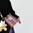 Retro Plaid Canvas Bag Printed Tassel Shoulder Bag Travel