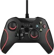 Controller Remote Gamepad Wired USB Game Controller for PS3 Joystick Console Controller for PC for SO&NY PS3 Game Controller for Android Phone Game Controller Accessories(Red-line)