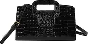 [CORIOS] Women's PU Leather Shoulder Bags Crocodile Pattern Handbags Waterproof Shoulder Bags Medium Tote Bag Messenger Bag Retro Tote Bag Elegant Work Travel Handbag