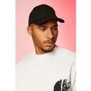 Mens Black Cross Embroidered Trucker Cap