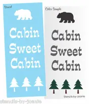 Lodge Stencil Cabin Sweet Bear Pine Tree Border Rustic Decor DIY Craft Art Signs