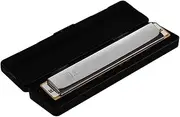 zolyet 28 Hole Wide Harmonica Key of C Harmonica Mouthorgan Professional Wind Instrume Silver Silver