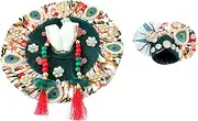 [Aditri Creation] Laddu Gopal Dress Cloth Bhagwan Poshak of God Bal Gopal Kanha Krishna Kanhaiya Dev Vastra with Mukut for Metal Idol Statue for Indian Traditional Janmashtami Festival(Size:- 1-2 No.Dia- 6")(Green)