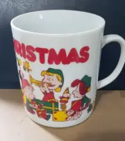 Peanuts Snoopy Woodstock 1978 Merry Christmas Coffee Cup Vintage Japan