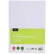 J.Burrows Recycled A4 Presentation Folder White Gloss 20 Pack
